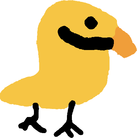 CheekyB, a hand-drawn yellow bird